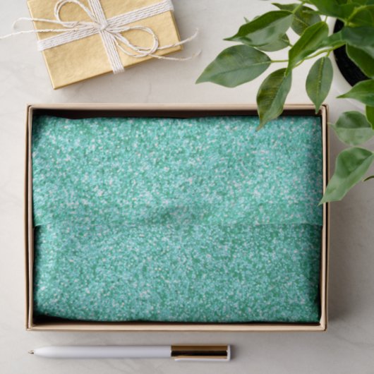 Gepersonaliseerde Eenhoorn Blauwgroen Glitter Weef Tissuepapier (Geschenk)