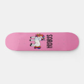 GEPERSONALISEERDE EENHOORN CUSTOM MEISJES ROZE SKA PERSOONLIJK SKATEBOARD (Horizontaal)