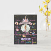 Gepersonaliseerde eenhoorn eerste verjaardag kaart (Gele Bloem)