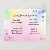 Gepersonaliseerde eenhoorn en de verjaardag van he briefkaart (Achterkant)