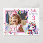 Gepersonaliseerde eenhoorn en de verjaardag van he briefkaart (Voorkant)