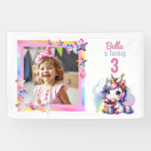 Gepersonaliseerde eenhoorn en de verjaardag van he spandoek (Horizontaal)