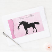 Gepersonaliseerde eenhoorn en fee silhouet Sticker (Envelop)