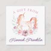 Gepersonaliseerde Eenhoorn Gift Label Informatiekaartje (Voorkant)
