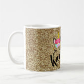 Gepersonaliseerde Eenhoorn Gold Glitter Coffee Mok (Links)
