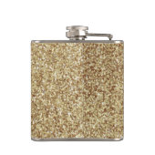 Gepersonaliseerde eenhoorn gouden glitter kolf heupfles (Achterkant)