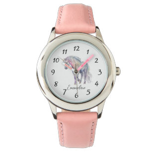Gepersonaliseerde eenhoorn Kind Horloge