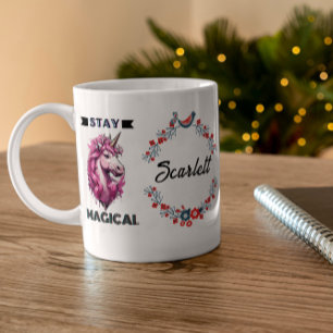Gepersonaliseerde Eenhoorn Kinder Naam Cadeau Blij Koffiemok