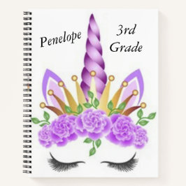 Gepersonaliseerde Eenhoorn Kinderen Notitieboek