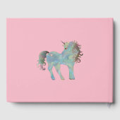 Gepersonaliseerde eenhoorn liefhebbers roze Happy  Gastenboek (Achterkant)