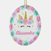Gepersonaliseerde Eenhoorn Magische Partij Favorie Keramisch Ornament (Rechts)