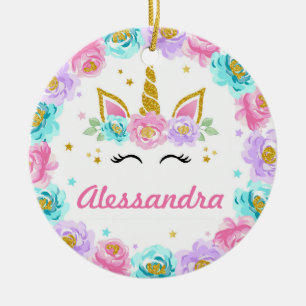 Gepersonaliseerde Eenhoorn Magische Partij Favorie Keramisch Ornament