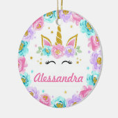 Gepersonaliseerde Eenhoorn Magische Partij Favorie Keramisch Ornament (Links)