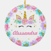 Gepersonaliseerde Eenhoorn Magische Partij Favorie Keramisch Ornament (Achterkant)