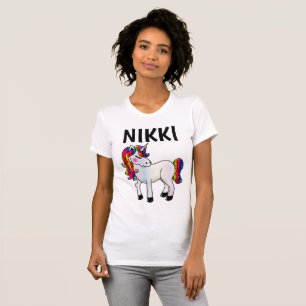 GEPERSONALISEERDE EENHOORN NAAM AANGEPASTE T-SHIRT