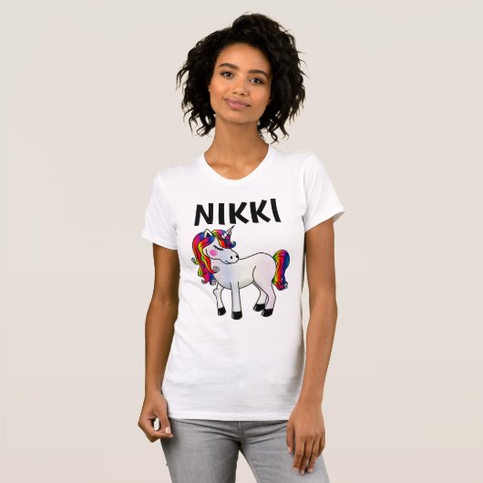 GEPERSONALISEERDE EENHOORN NAAM AANGEPASTE T-SHIRT (Voorkant volledig)