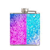 Gepersonaliseerde Eenhoorn Ombre Fade Glitter Flas Heupfles (Achterkant)