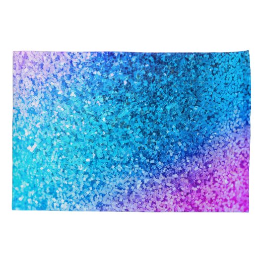 Gepersonaliseerde eenhoorn ombre glitter kussen Ho Kussensloop (Achterkant-Links)