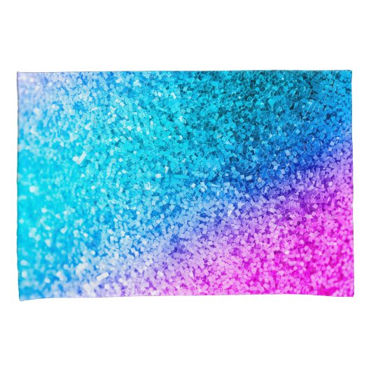 Gepersonaliseerde eenhoorn ombre glitter kussen Ho Kussensloop (Voorkant-Rechts)