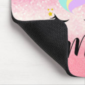 Gepersonaliseerde Eenhoorn Ombre Glitter Muismat (Hoek)