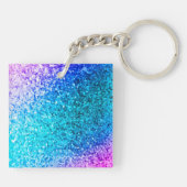 Gepersonaliseerde eenhoorn ombre glitter Sleutelha Sleutelhanger (Achterkant)