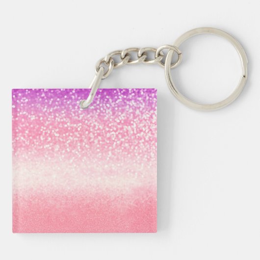 Gepersonaliseerde eenhoorn ombre glitter Sleutelha Sleutelhanger (Achterkant)