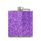 Gepersonaliseerde eenhoorn Paarse glitter kolf Heupfles (Achterkant)