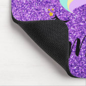 Gepersonaliseerde eenhoorn Paarse glitter Muismat (Hoek)