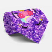 Gepersonaliseerde Eenhoorn Paarse Mannen Jurk Stro Stropdas (Opgerold)