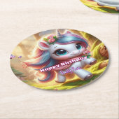 Gepersonaliseerde eenhoorn papier Onderzetters (Gebogen)