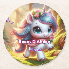 Gepersonaliseerde eenhoorn papier Onderzetters