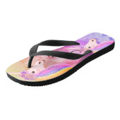 Gepersonaliseerde Eenhoorn Regenboog Kleurrijk Sti Teenslippers (Schuin)