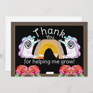 Gepersonaliseerde eenhoorn regenboog leraar dank u bedankkaart