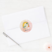 Gepersonaliseerde eenhoorn regenboog Waterverf Ronde Sticker (Envelop)