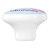 Gepersonaliseerde  Eenhoorn Roze Paarse Kinderkame Keramische Knop (Zijkant)