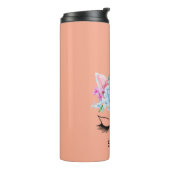 Gepersonaliseerde eenhoorn roze thermosbeker (Gedraaid links)