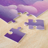 Gepersonaliseerde eenhoorn springen in regenboog legpuzzel (Zijkant)