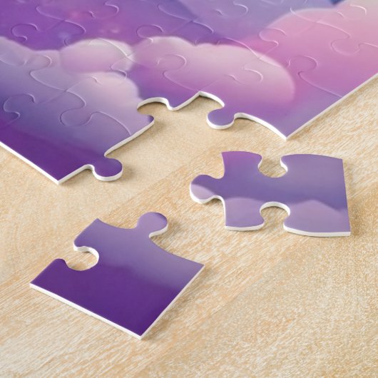 Gepersonaliseerde eenhoorn springen in regenboog legpuzzel (Zijkant)