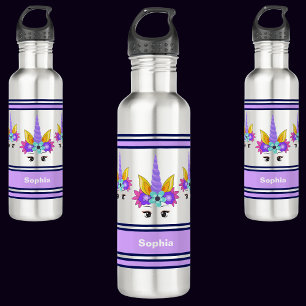 Gepersonaliseerde eenhoorn terug naar school waterfles 