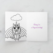 Gepersonaliseerde Eenhoorn Verjaardag Kaart (Binnen)