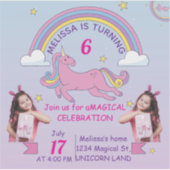 Gepersonaliseerde Eenhoorn Verjaardag Sticker voor (Voorkant)