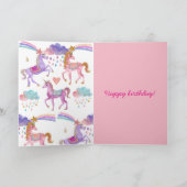 Gepersonaliseerde eenhoorn Verjaardag wenskaart Kaart (Binnen)