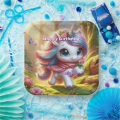 Gepersonaliseerde eenhoorn verjaardagsfeestje Bord (Feest)