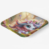 Gepersonaliseerde eenhoorn verjaardagsfeestje Bord (Gebogen)