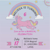 Gepersonaliseerde Eenhoorn Verjaardagsgunsten voor Sticker (Voorkant)