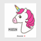 Gepersonaliseerde Eenhoorn Vinyl Sticker (Vel)