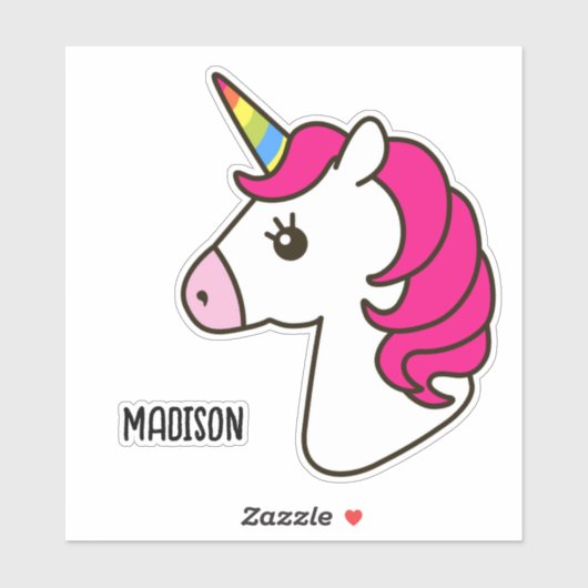 Gepersonaliseerde Eenhoorn Vinyl Sticker (Vel)