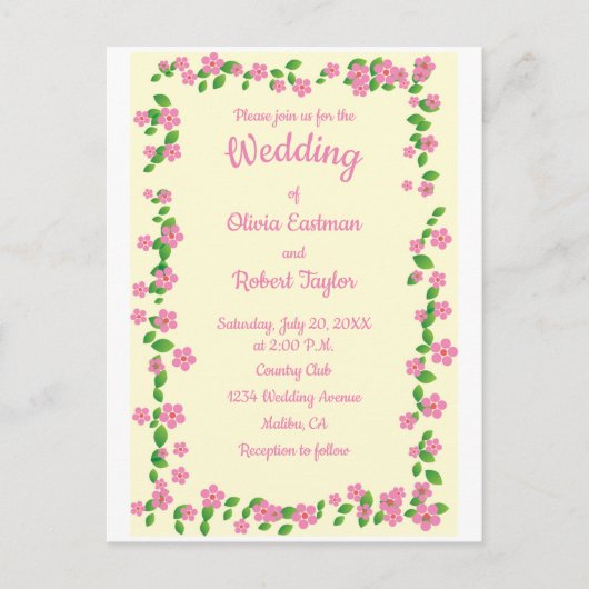 Gepersonaliseerde eenvoud is de beste florale brui briefkaart (Voorkant)