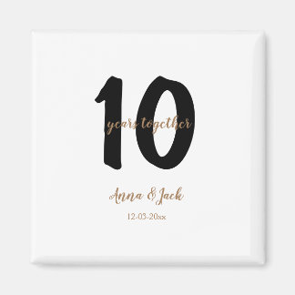 gepersonaliseerde eenvoudige 10 jaar-verjaardagsna magneet
