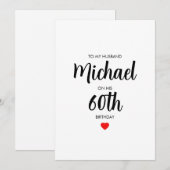 Gepersonaliseerde eenvoudige 60ste verjaardag Kaar Feestdagenkaart (Voorkant / Achterkant)